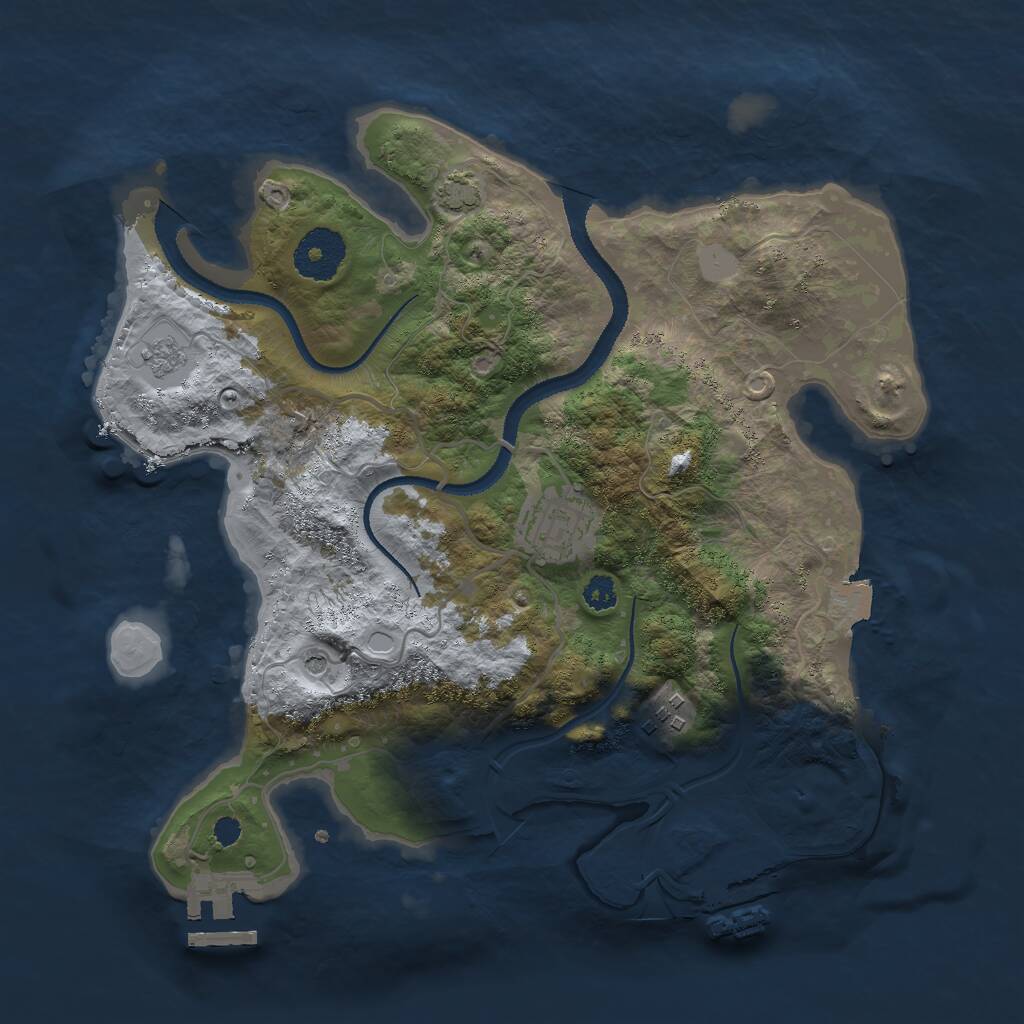 Rust Map: Procedural Map, Size: 3000, Seed: 92313, 8 Monuments