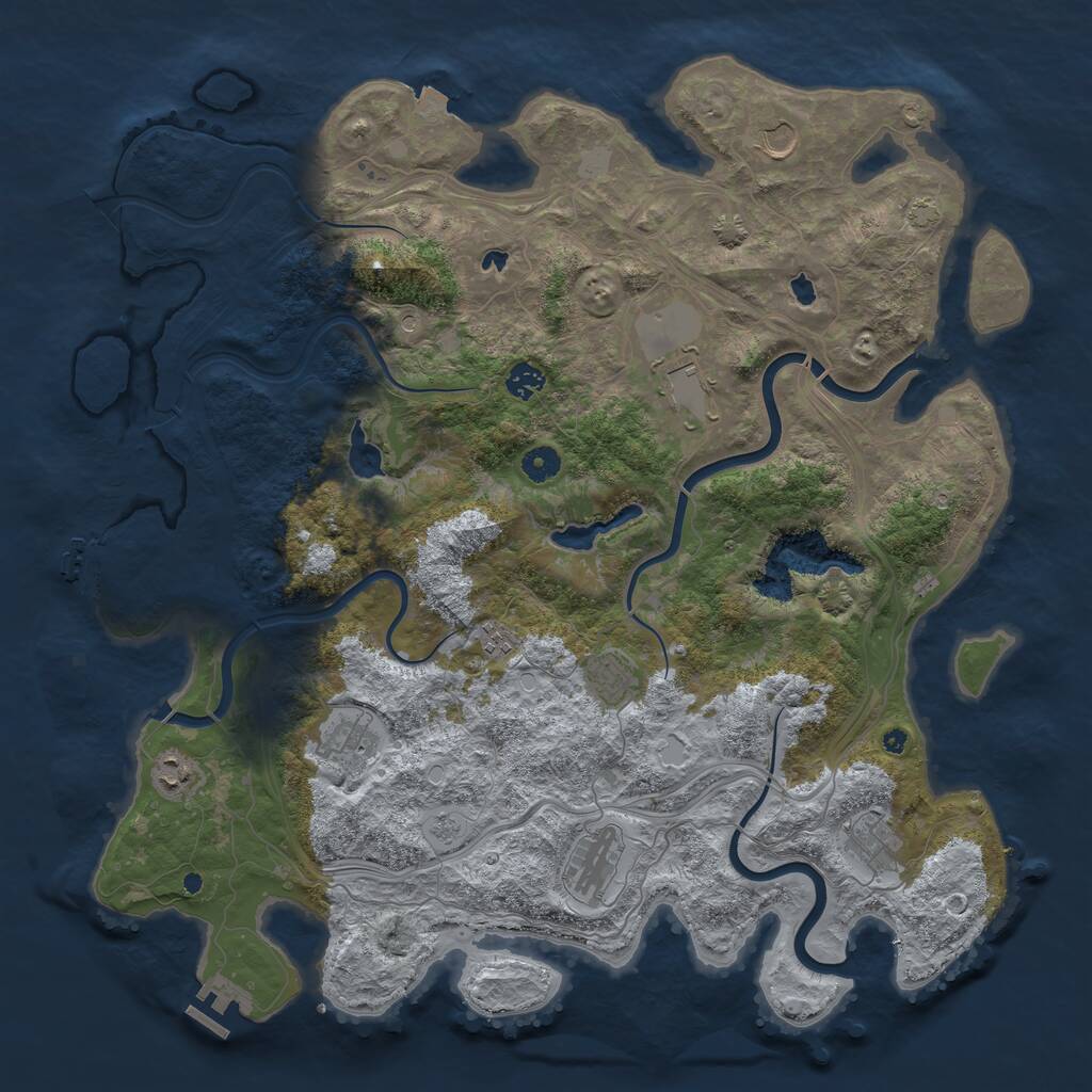 Rust Map: Procedural Map, Size: 4500, Seed: 345838373, 15 Monuments