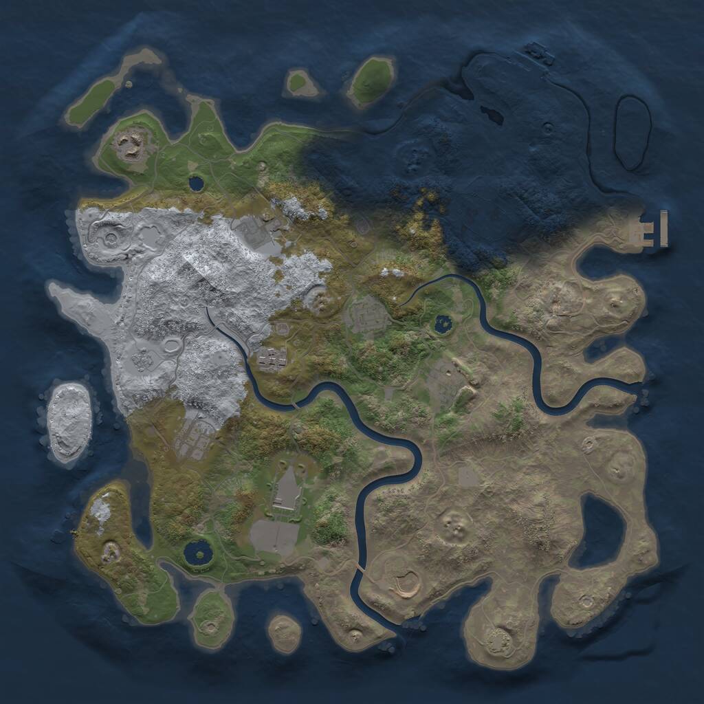 Rust Map: Procedural Map, Size: 3900, Seed: 1560548053, 15 Monuments