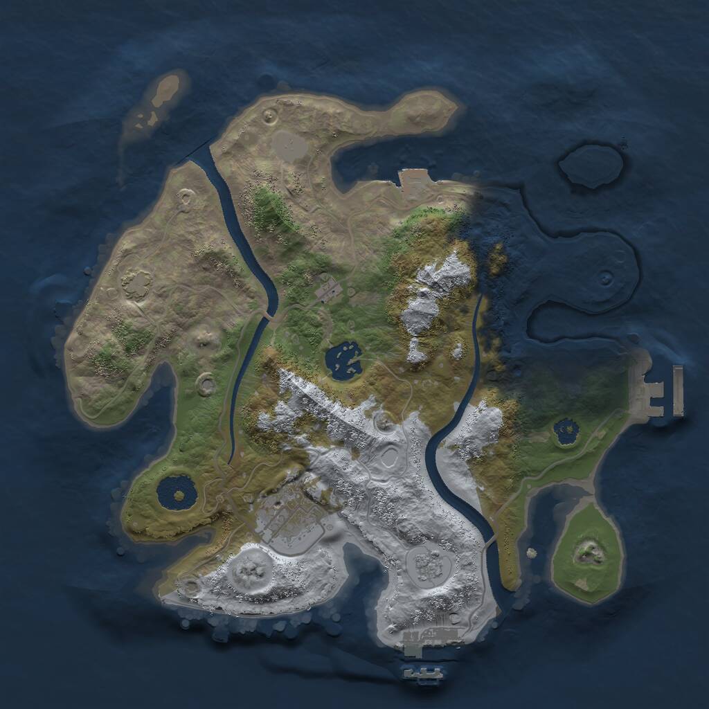 Rust Map: Procedural Map, Size: 2800, Seed: 2331287, 7 Monuments