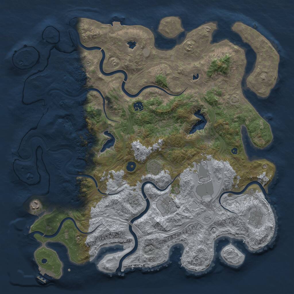 Rust Map: Procedural Map, Size: 4500, Seed: 24092, 12 Monuments