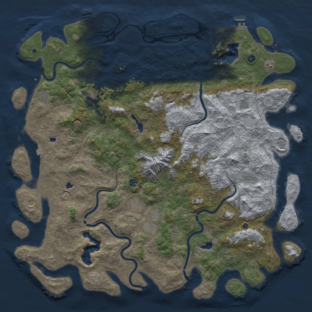 Rust Map: Procedural Map, Size: 6000, Seed: 220525, 17 Monuments