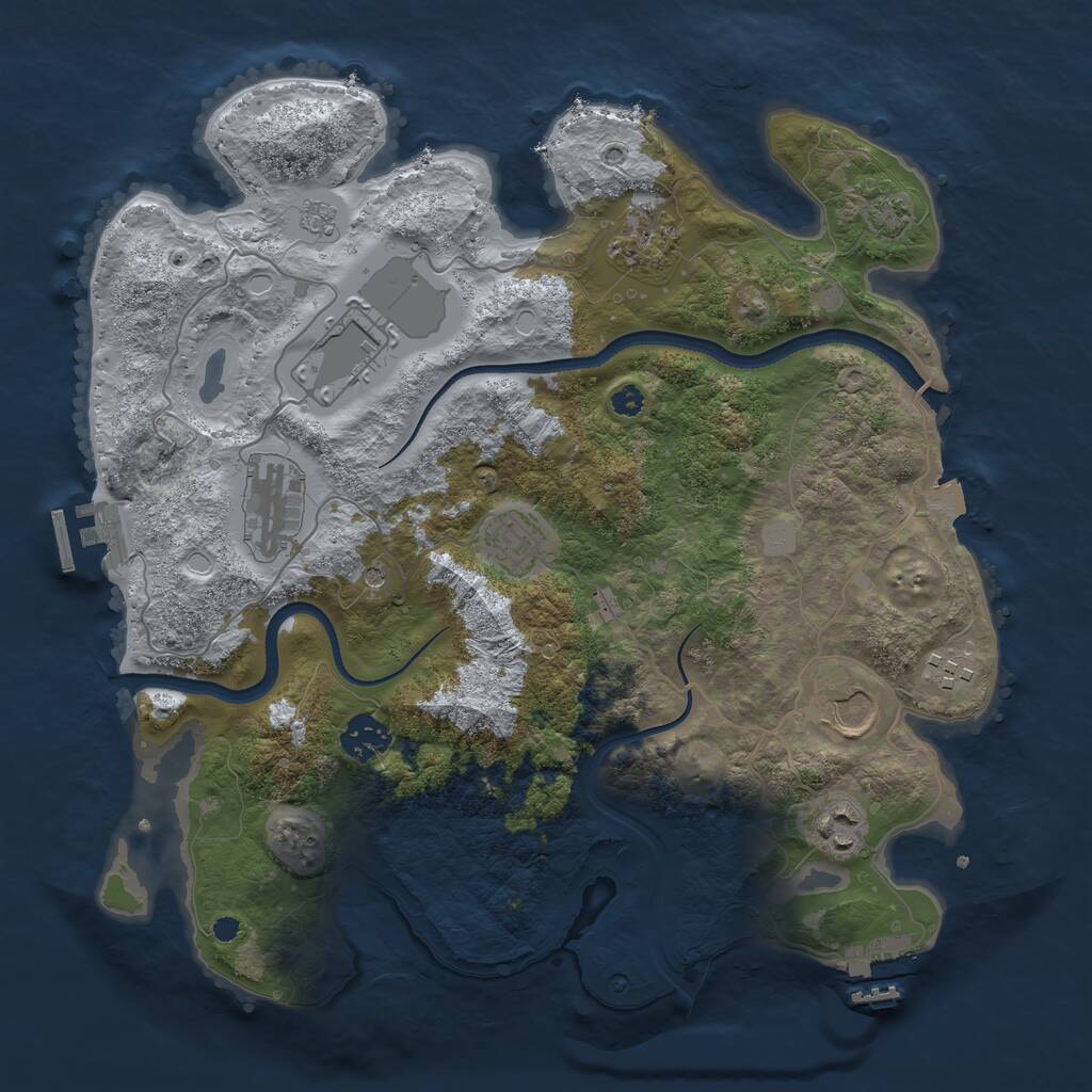 Rust Map: Procedural Map, Size: 3500, Seed: 787108357, 14 Monuments