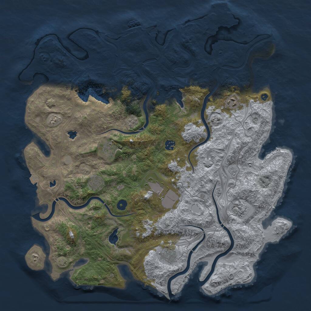 Rust Map: Procedural Map, Size: 4500, Seed: 14441318, 14 Monuments
