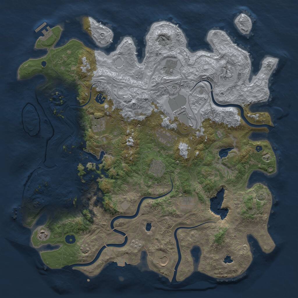 Rust Map: Procedural Map, Size: 4500, Seed: 370208600, 17 Monuments