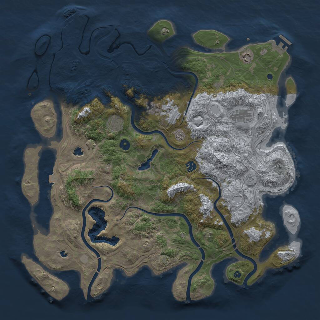 Rust Map: Procedural Map, Size: 4500, Seed: 15498632, 12 Monuments
