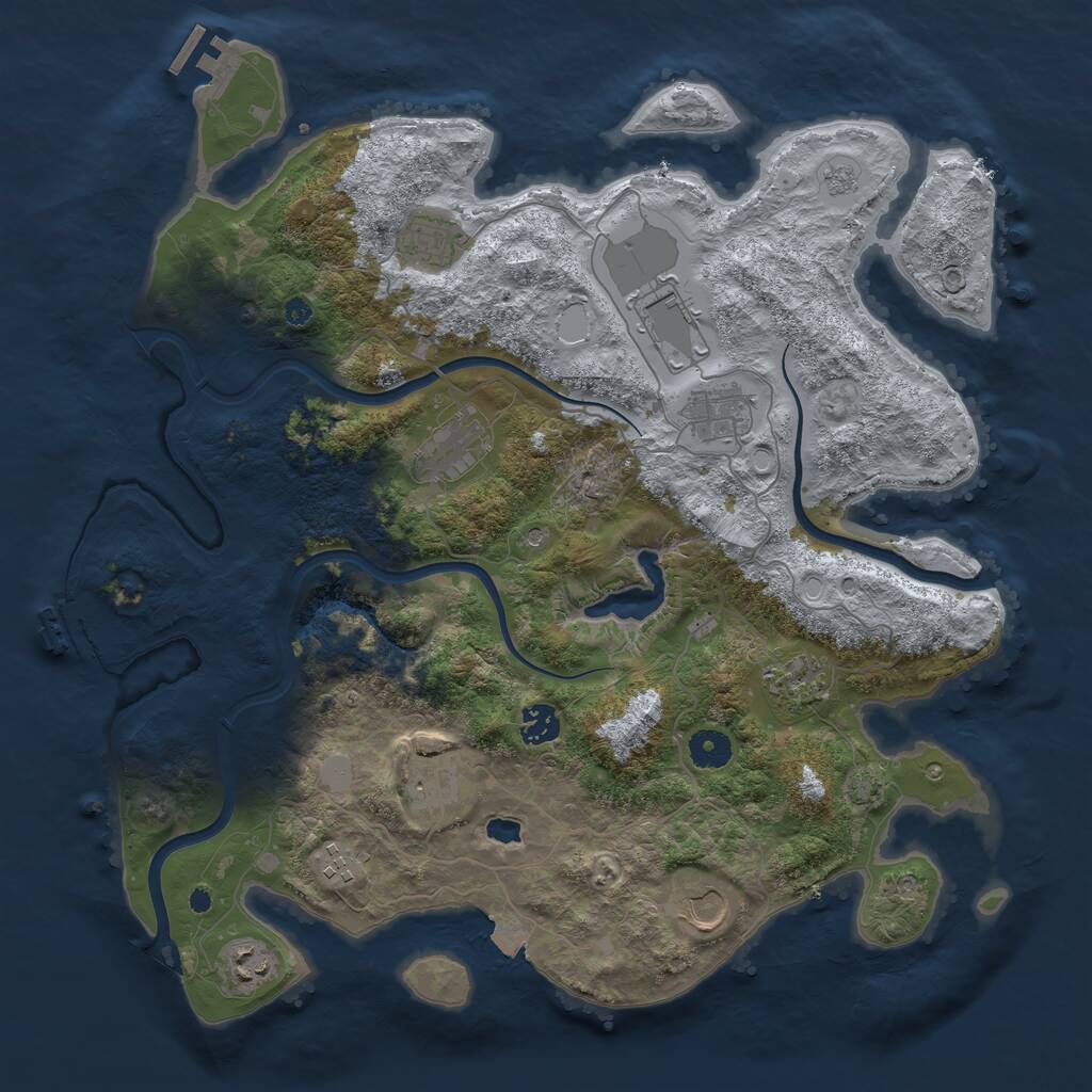 Rust Map: Procedural Map, Size: 4000, Seed: 20113646, 16 Monuments