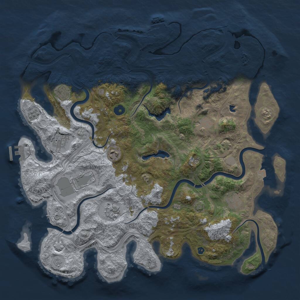 Rust Map: Procedural Map, Size: 4250, Seed: 18220, 14 Monuments
