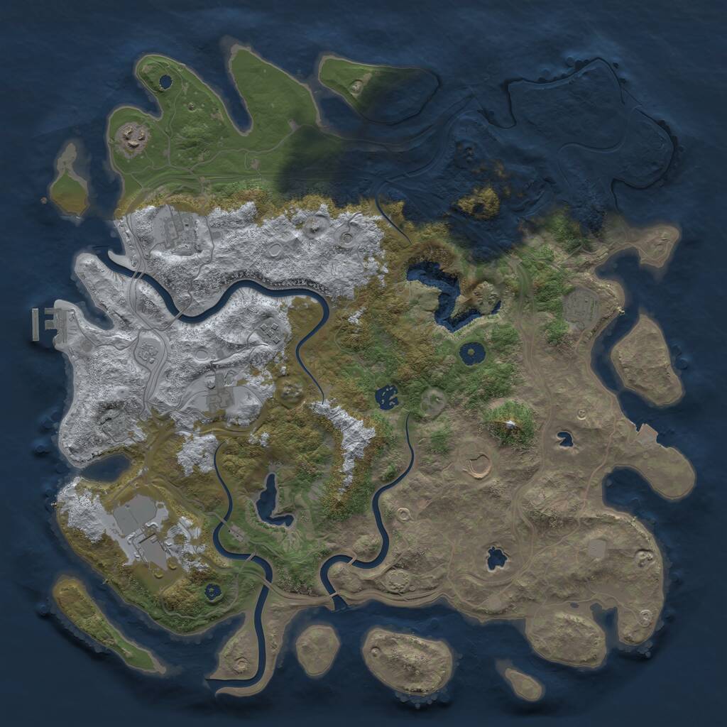 Rust Map: Procedural Map, Size: 4500, Seed: 837589201, 13 Monuments