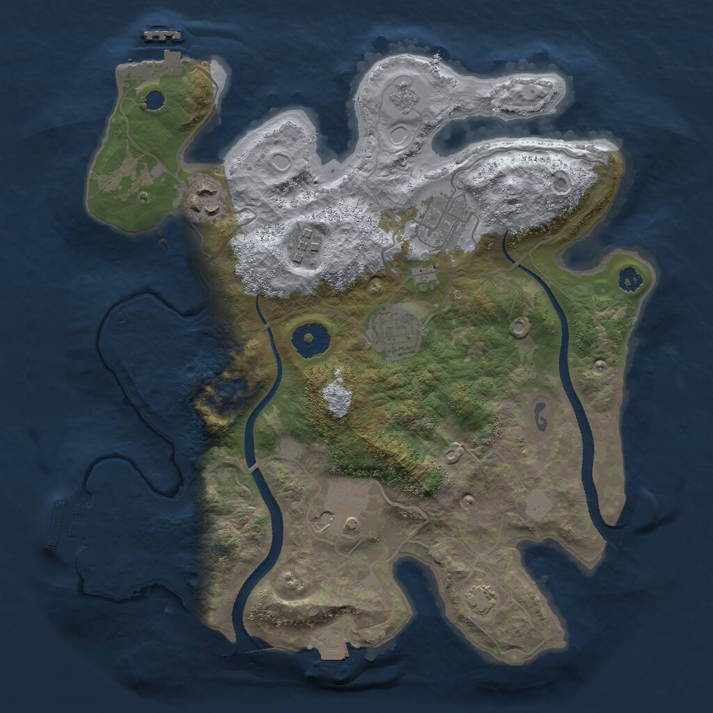 Rust Map: Procedural Map, Size: 3000, Seed: 842195848, 10 Monuments