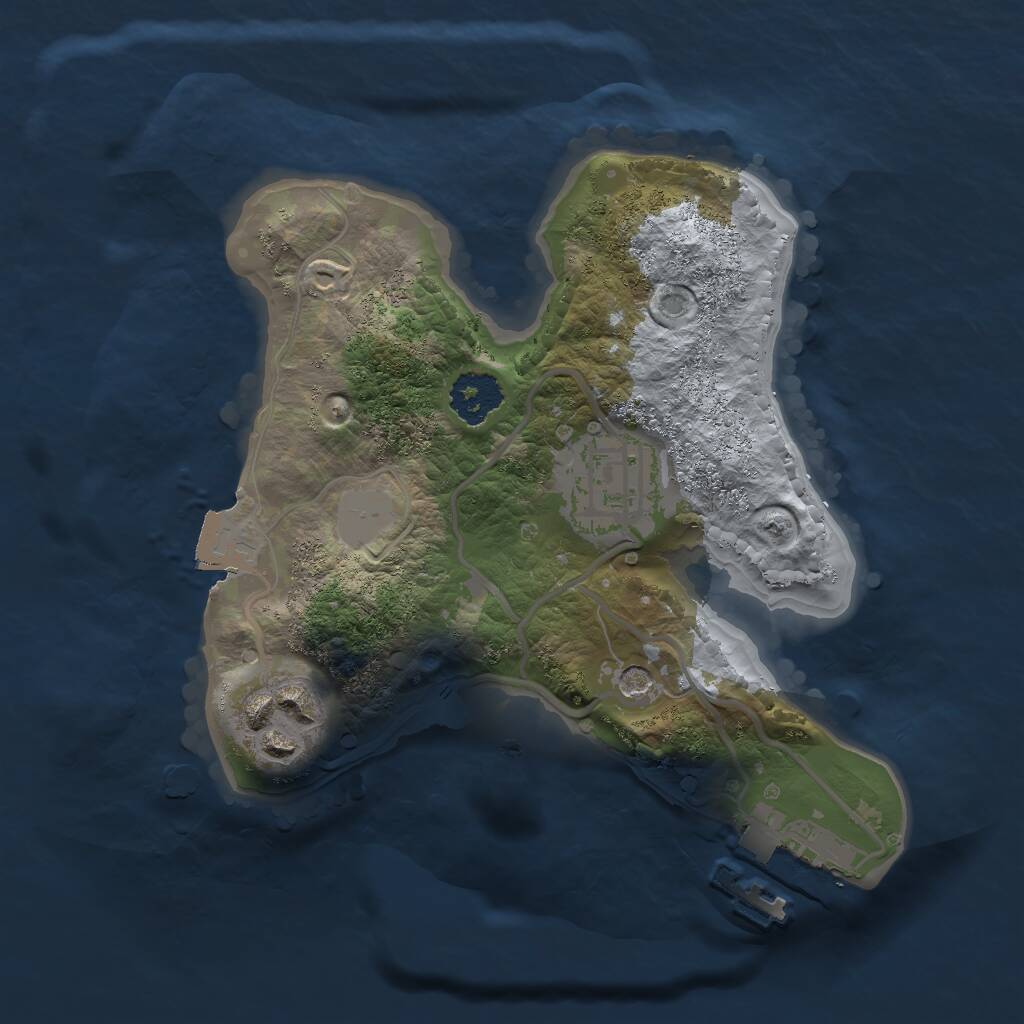 Rust Map: Procedural Map, Size: 2000, Seed: 693882840, 5 Monuments
