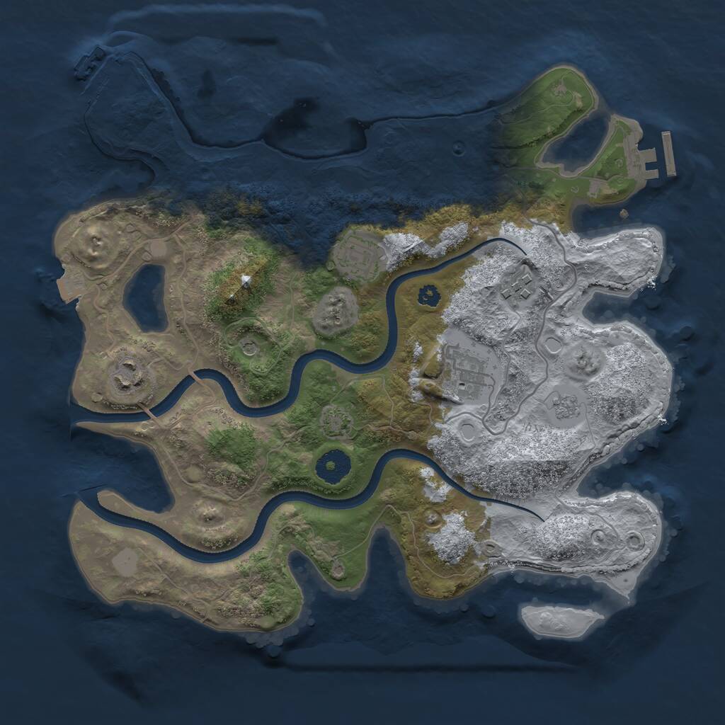 Rust Map: Procedural Map, Size: 3250, Seed: 209990045, 10 Monuments