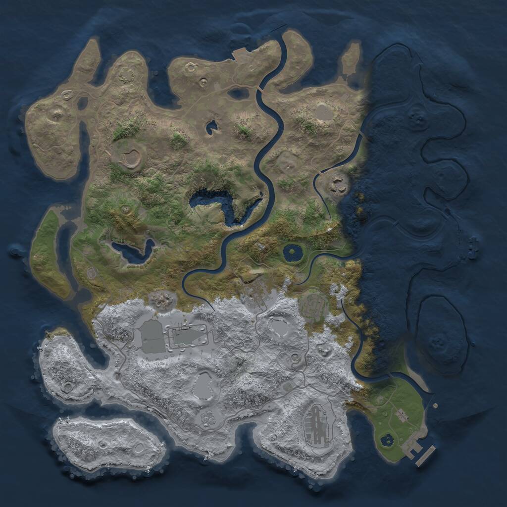 Rust Map: Procedural Map, Size: 4000, Seed: 396345152, 12 Monuments