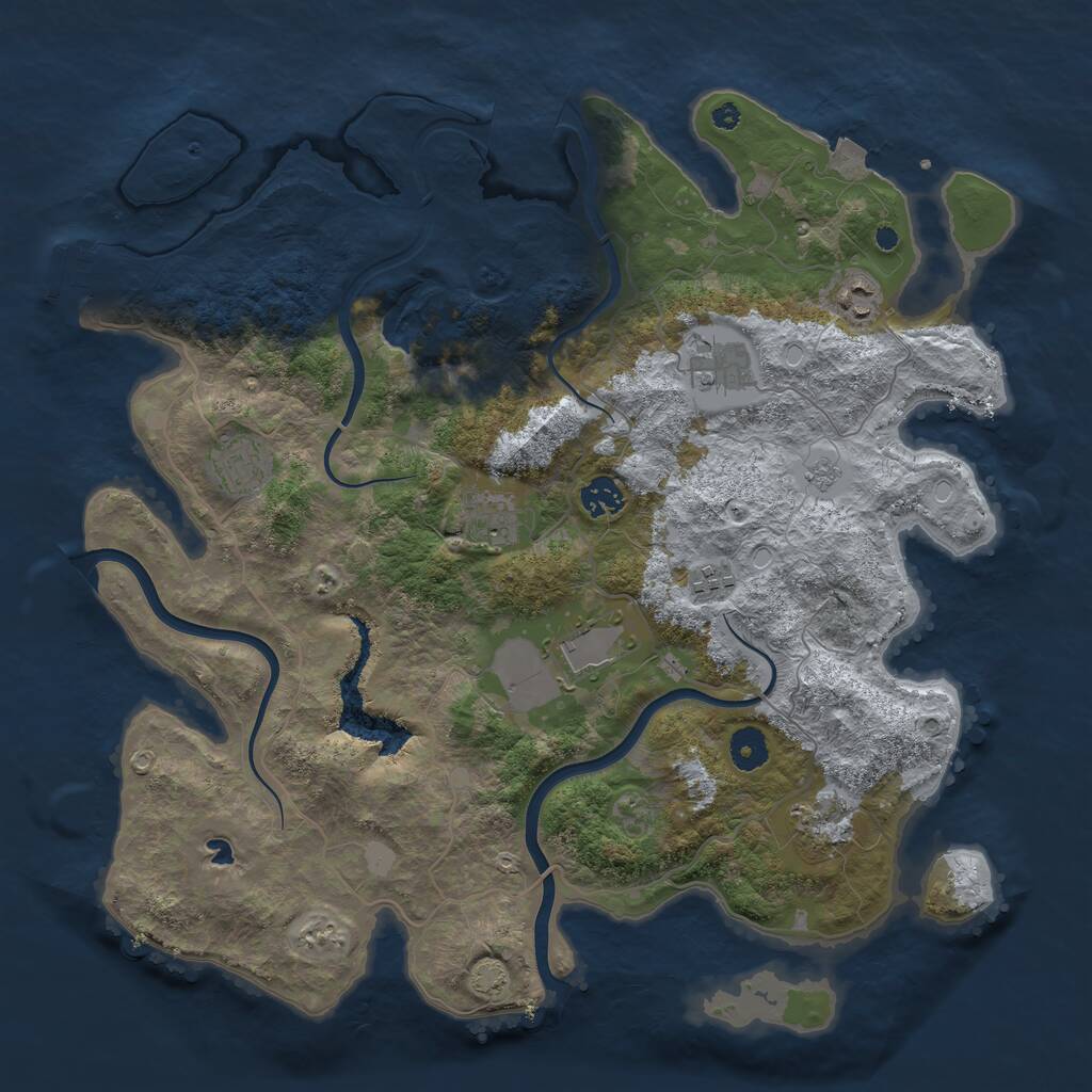 Rust Map: Procedural Map, Size: 4000, Seed: 699378260, 12 Monuments