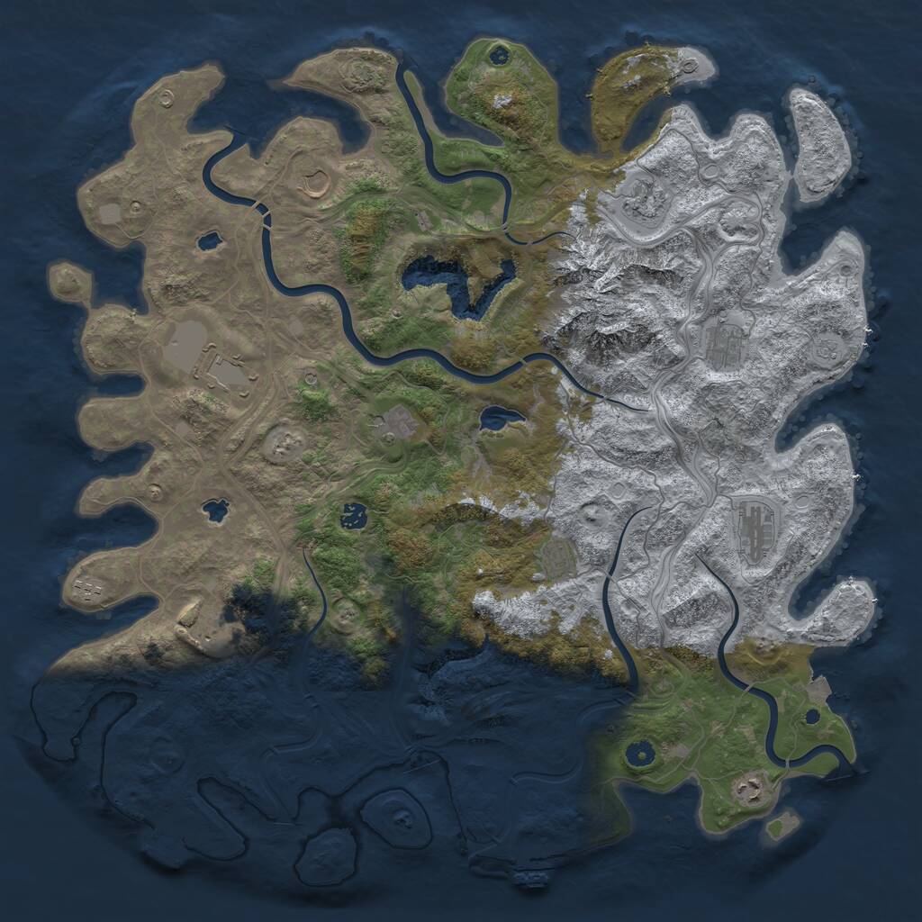 Rust Map: Procedural Map, Size: 5000, Seed: 26052025, 17 Monuments