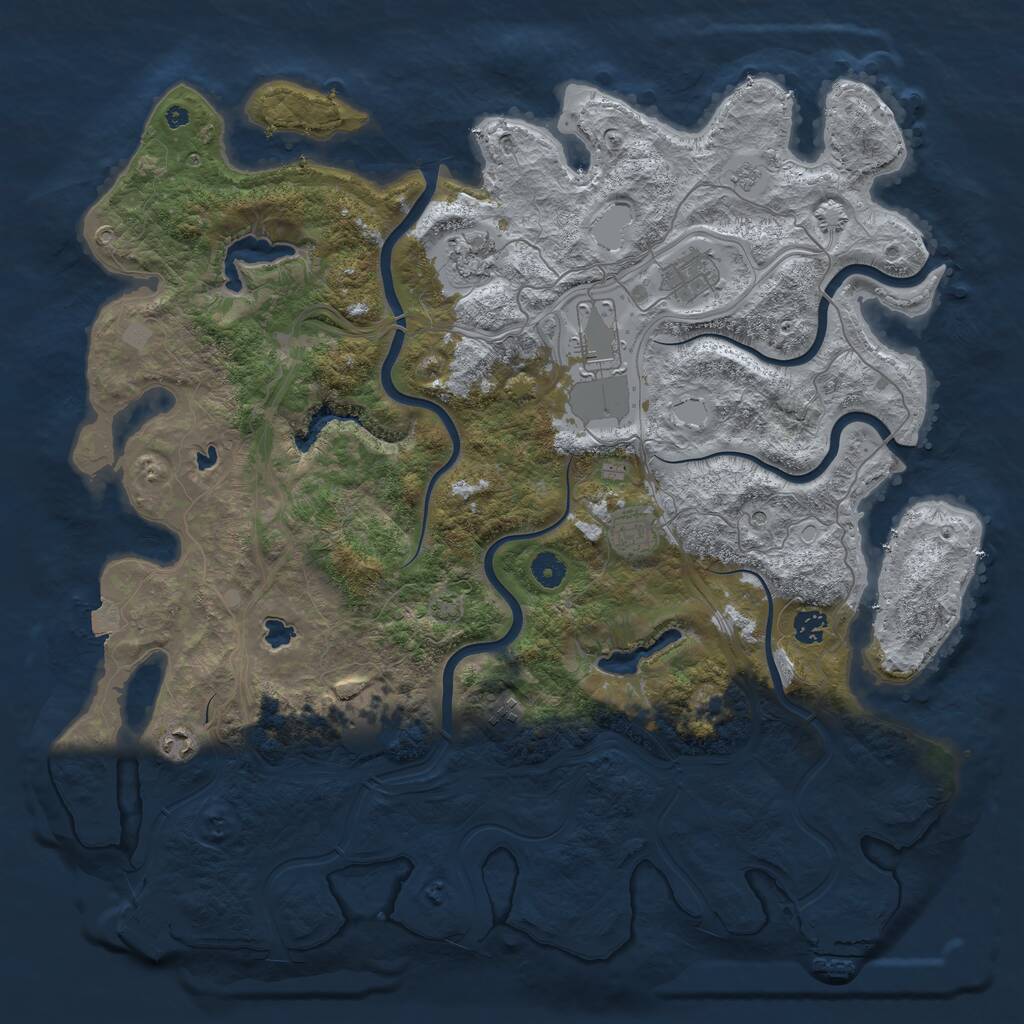 Rust Map: Procedural Map, Size: 4500, Seed: 1454, 14 Monuments