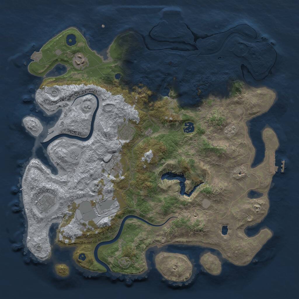 Rust Map: Procedural Map, Size: 4000, Seed: 892025136, 14 Monuments