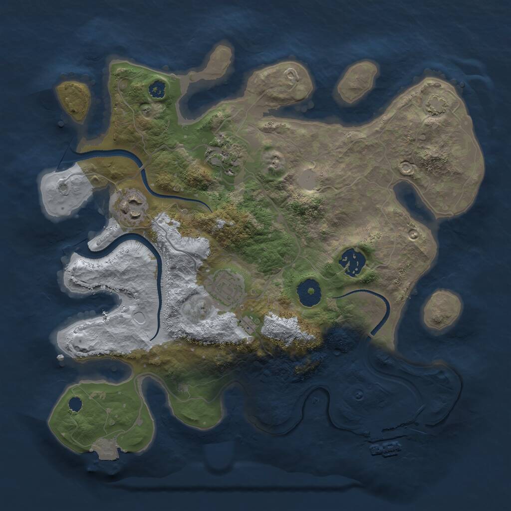 Rust Map: Procedural Map, Size: 3000, Seed: 1700461328, 7 Monuments
