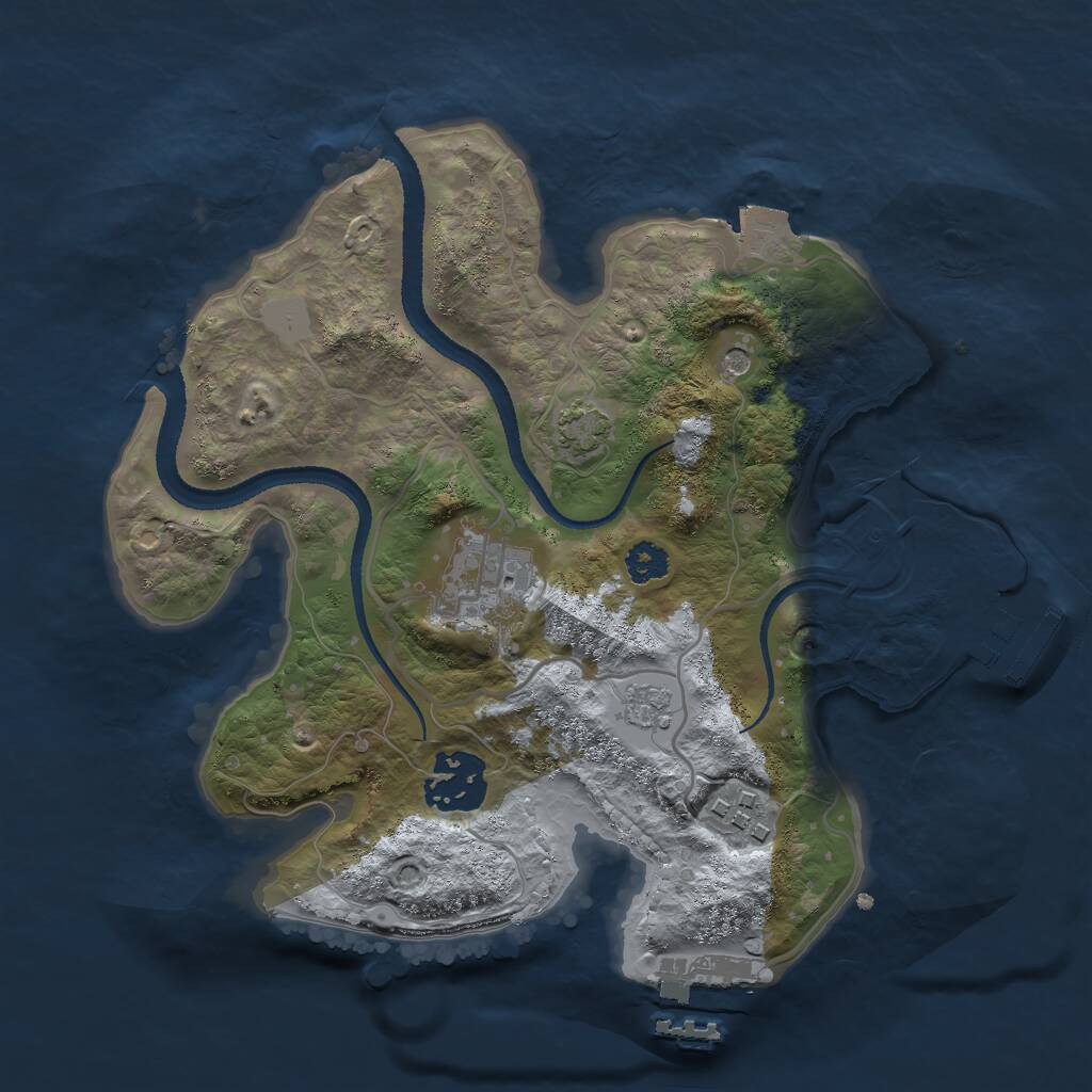 Rust Map: Procedural Map, Size: 2600, Seed: 2331287, 9 Monuments