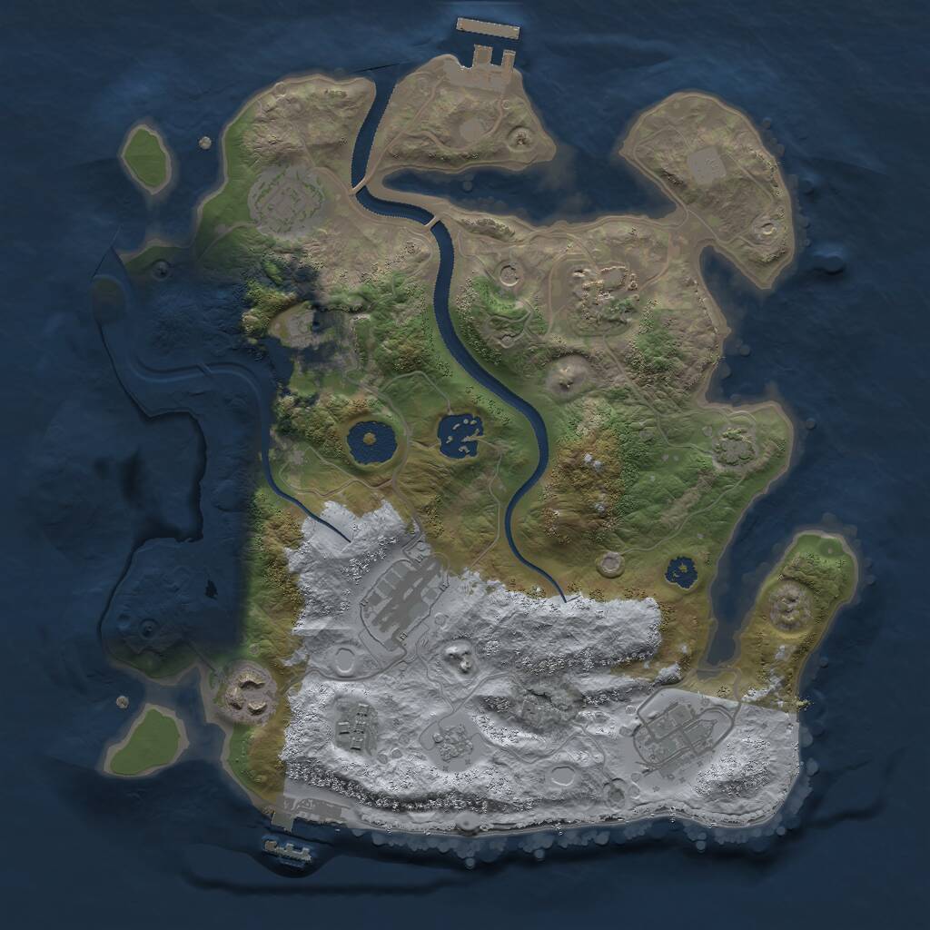 Rust Map: Procedural Map, Size: 3000, Seed: 1678731163, 14 Monuments
