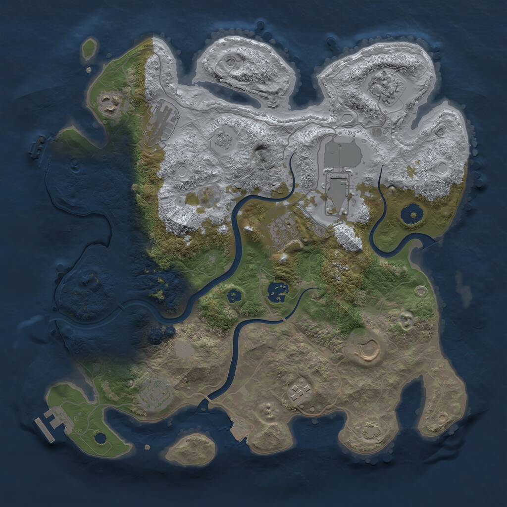 Rust Map: Procedural Map, Size: 3600, Seed: 89647, 15 Monuments