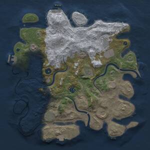 Thumbnail Rust Map: Procedural Map, Size: 3700, Seed: 22752324, 14 Monuments