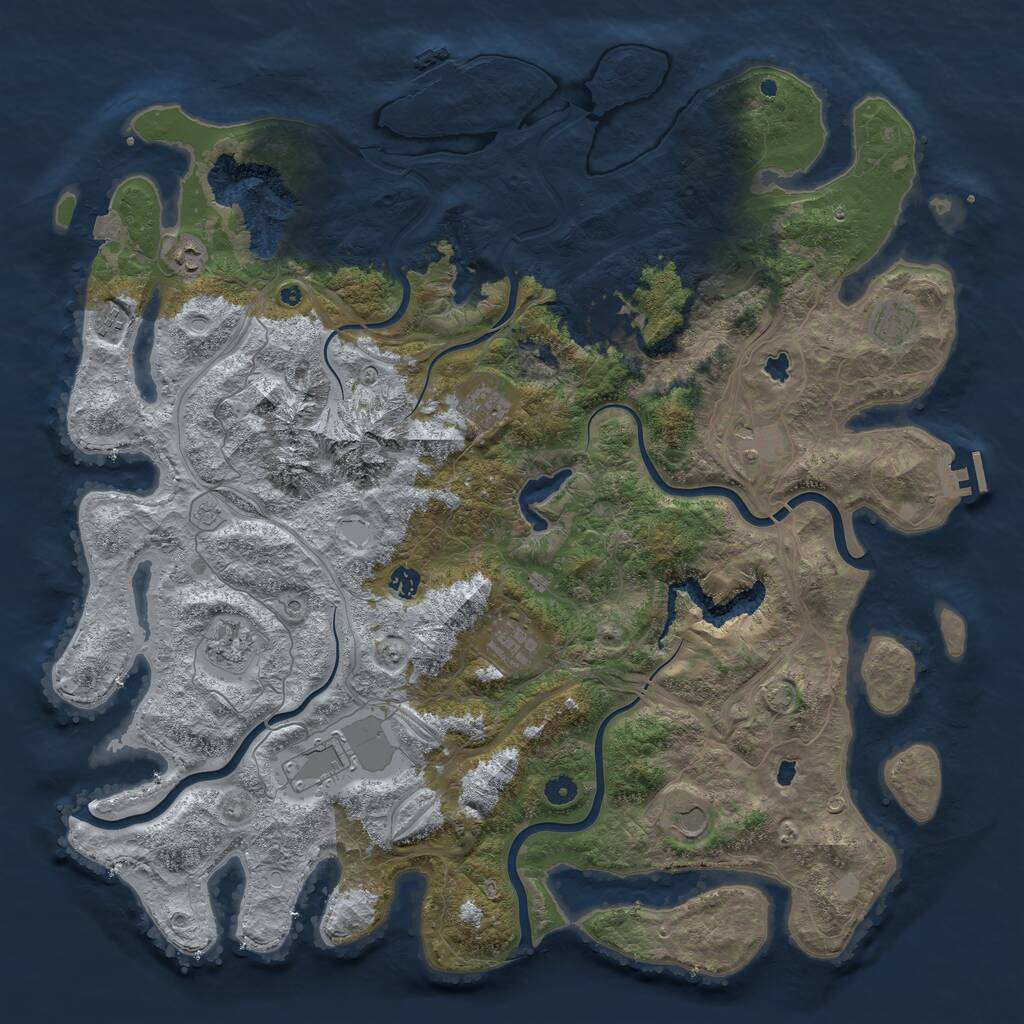 Rust Map: Procedural Map, Size: 5000, Seed: 2468, 17 Monuments