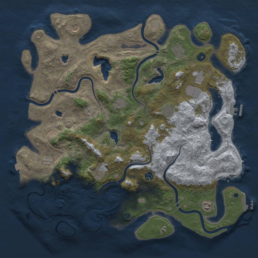 Rust Map: Procedural Map, Size: 4500, Seed: 560719809, 15 Monuments