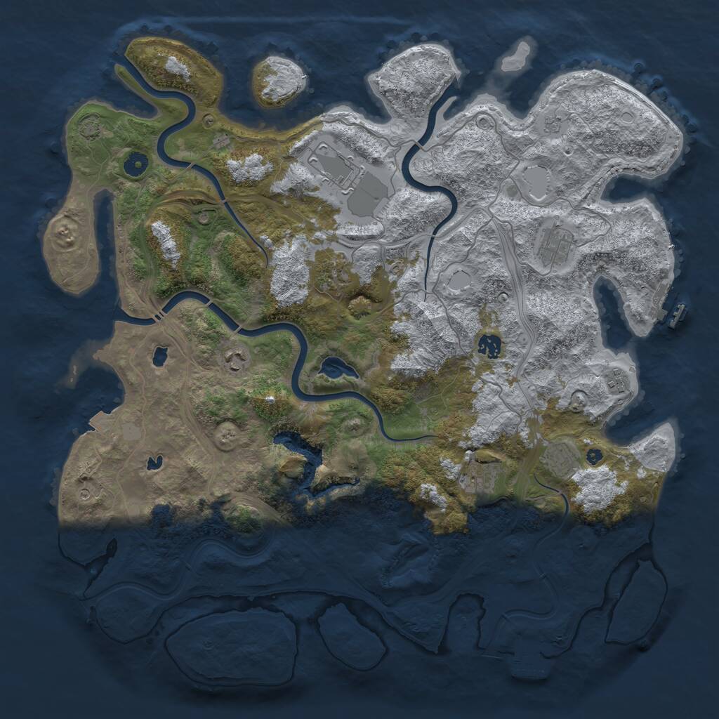 Rust Map: Procedural Map, Size: 4500, Seed: 4523522, 14 Monuments