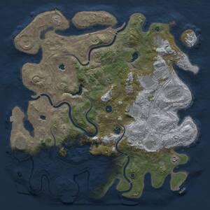 Thumbnail Rust Map: Procedural Map, Size: 4500, Seed: 2023503639, 17 Monuments