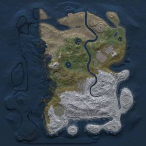 Thumbnail Rust Map: Procedural Map, Size: 3500, Seed: 2072556037, 11 Monuments