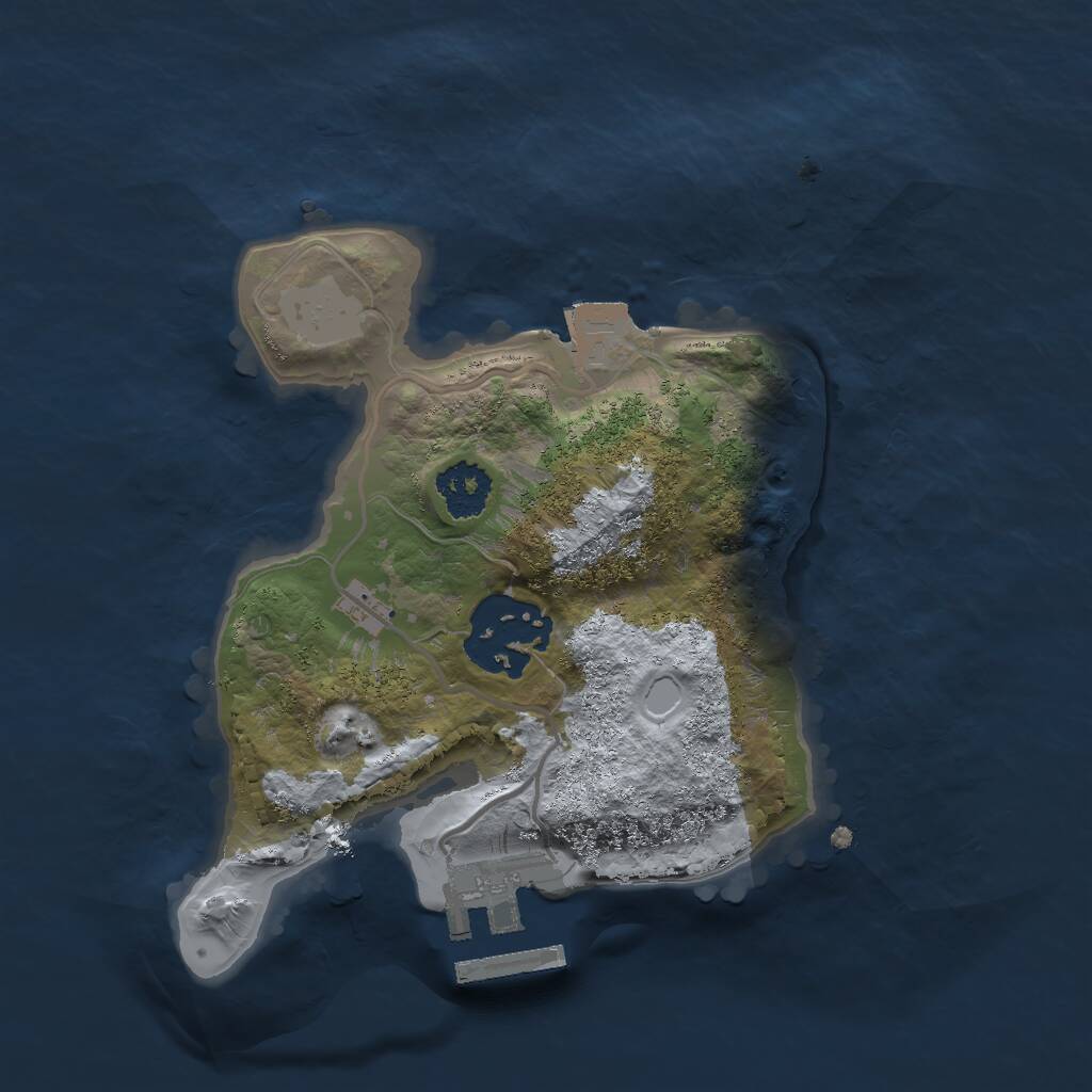 Rust Map: Procedural Map, Size: 2000, Seed: 85172985, 3 Monuments
