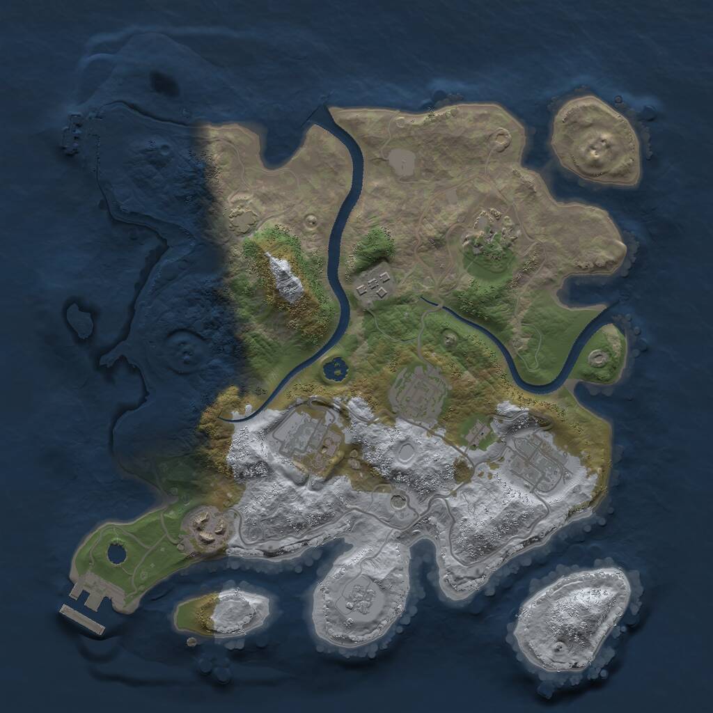 Rust Map: Procedural Map, Size: 3000, Seed: 26437, 12 Monuments