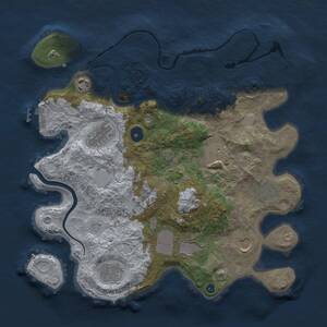 Thumbnail Rust Map: Procedural Map, Size: 3500, Seed: 2024235303, 14 Monuments