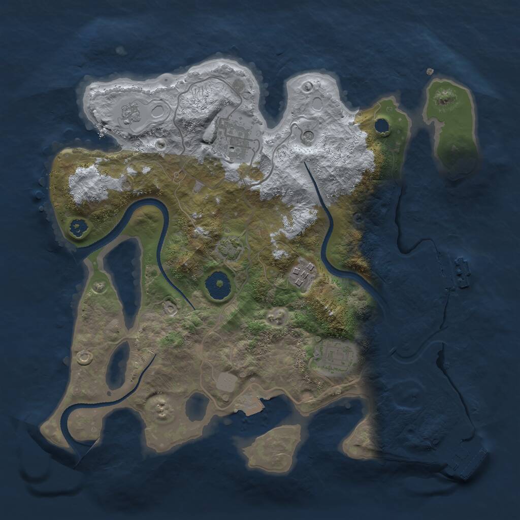Rust Map: Procedural Map, Size: 3000, Seed: 254475189, 9 Monuments