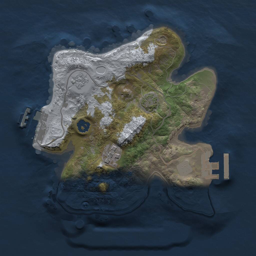 Rust Map: Procedural Map, Size: 2000, Seed: 1938825642, 6 Monuments