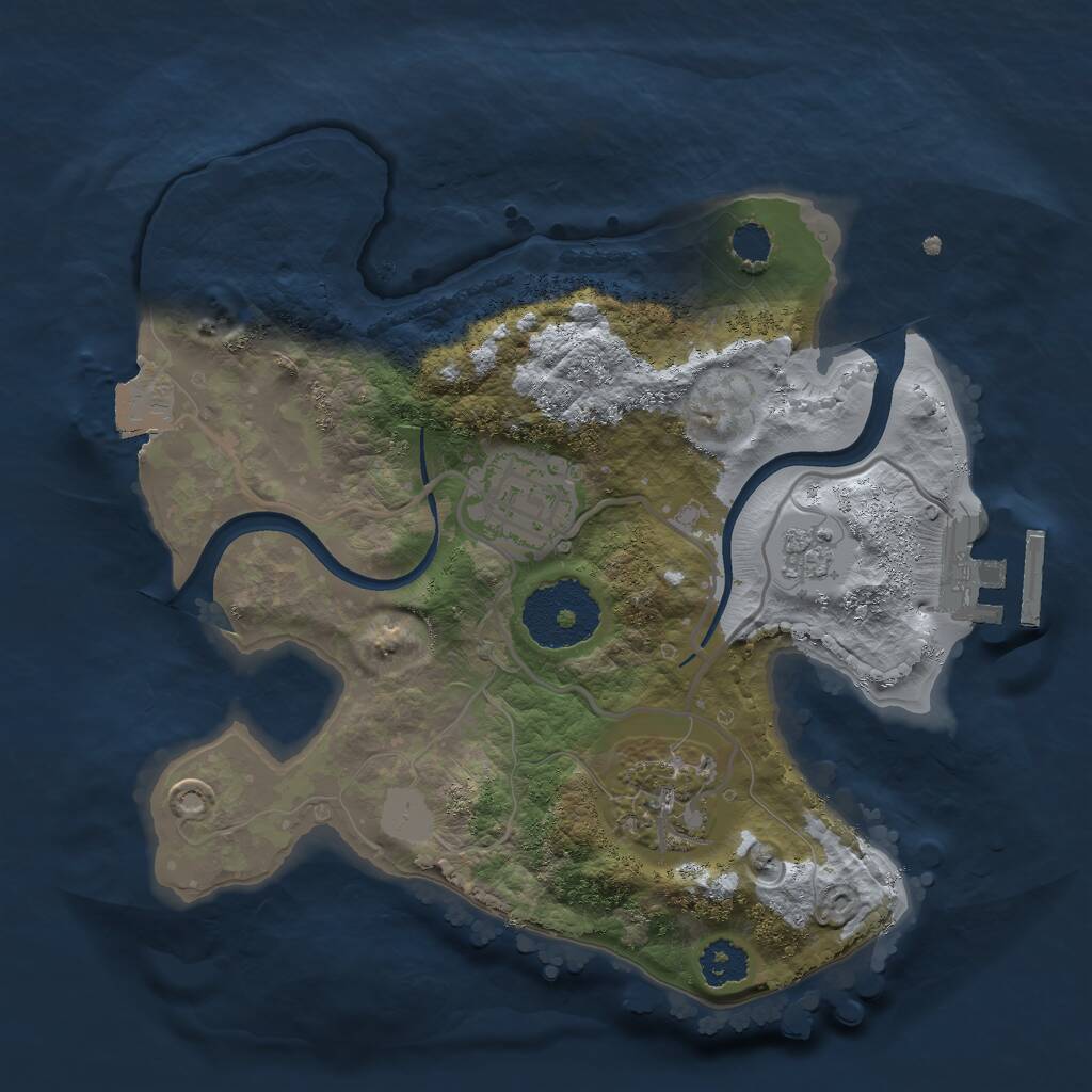 Rust Map: Procedural Map, Size: 2300, Seed: 1412424, 5 Monuments