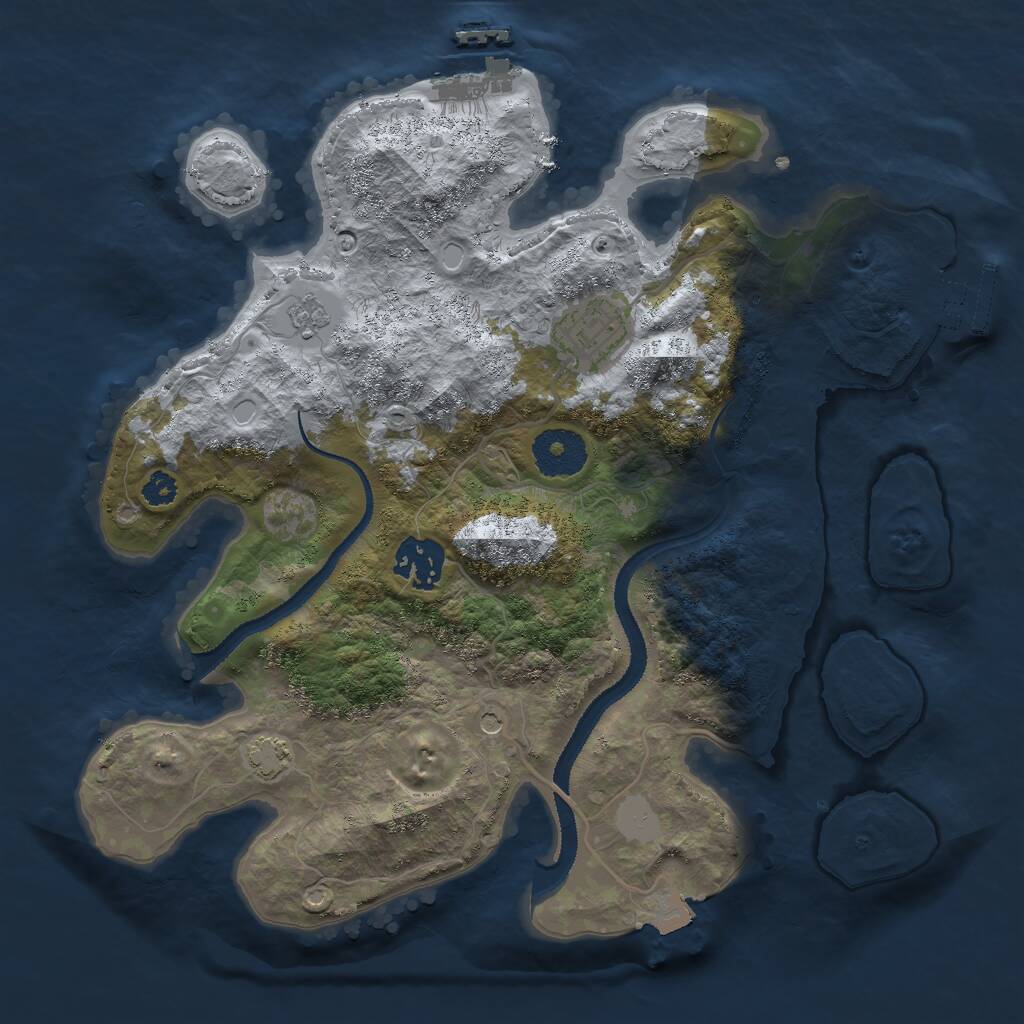 Rust Map: Procedural Map, Size: 3000, Seed: 1198550053, 8 Monuments