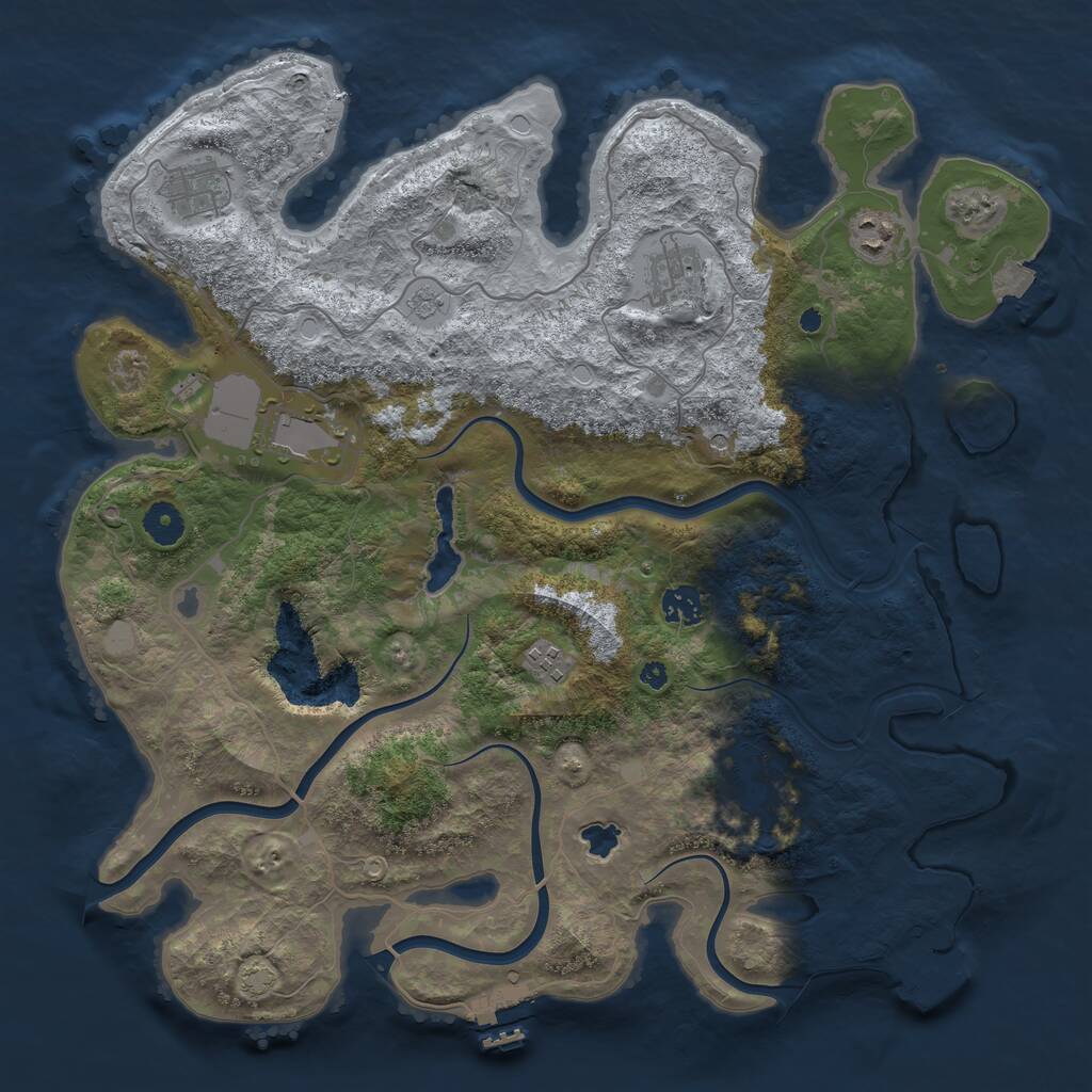 Rust Map: Procedural Map, Size: 4000, Seed: 1461999188, 13 Monuments