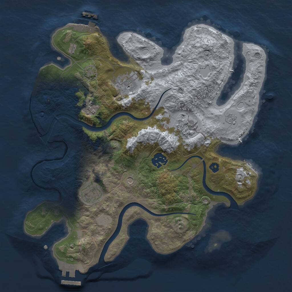 Rust Map: Procedural Map, Size: 3000, Seed: 1492, 11 Monuments