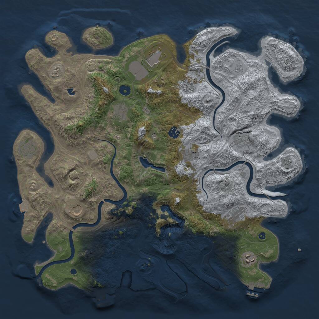 Rust Map: Procedural Map, Size: 4300, Seed: 187, 17 Monuments