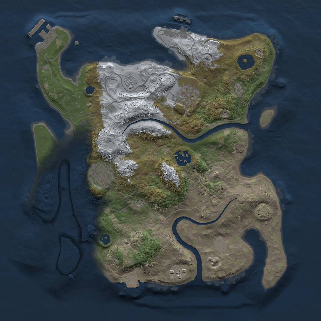 Rust Map: Procedural Map, Size: 3000, Seed: 531413872, 10 Monuments