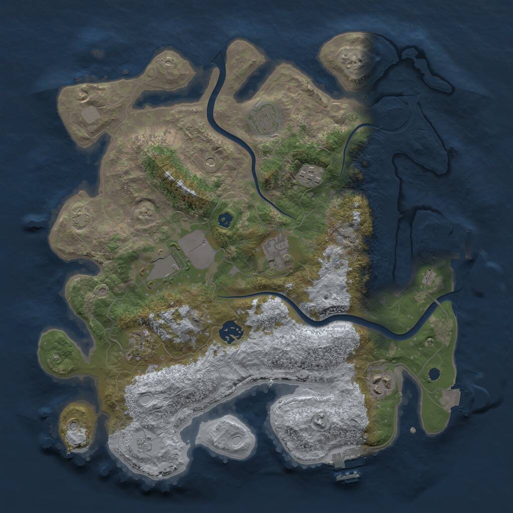 Rust Map: Procedural Map, Size: 3500, Seed: 291681175, 13 Monuments