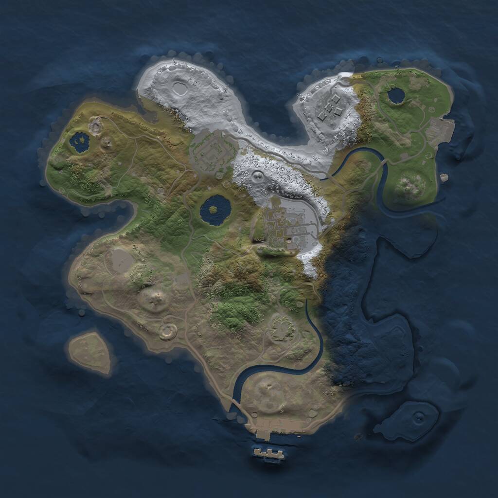 Rust Map: Procedural Map, Size: 2500, Seed: 622707043, 6 Monuments