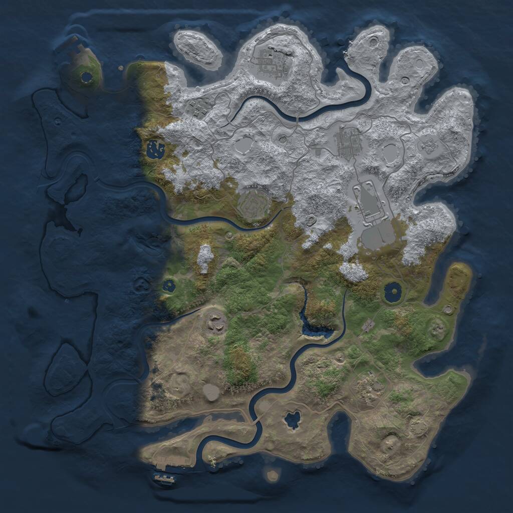 Rust Map: Procedural Map, Size: 4000, Seed: 102044, 14 Monuments