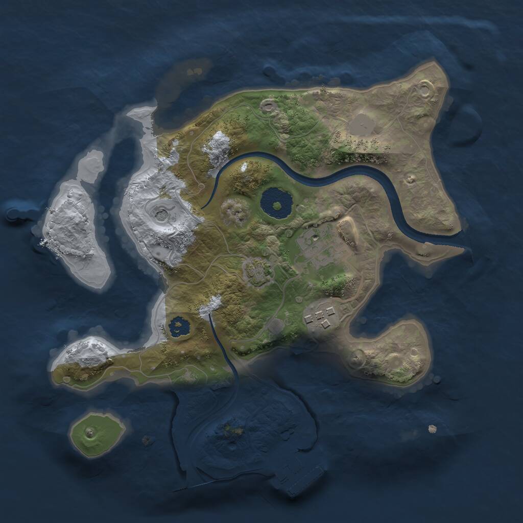 Rust Map: Procedural Map, Size: 2500, Seed: 1927197537, 6 Monuments