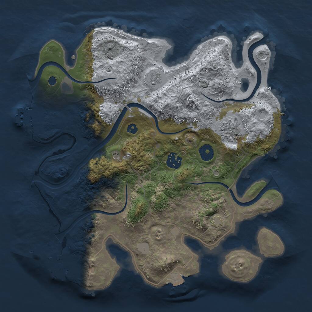 Rust Map: Procedural Map, Size: 3000, Seed: 764226123, 8 Monuments