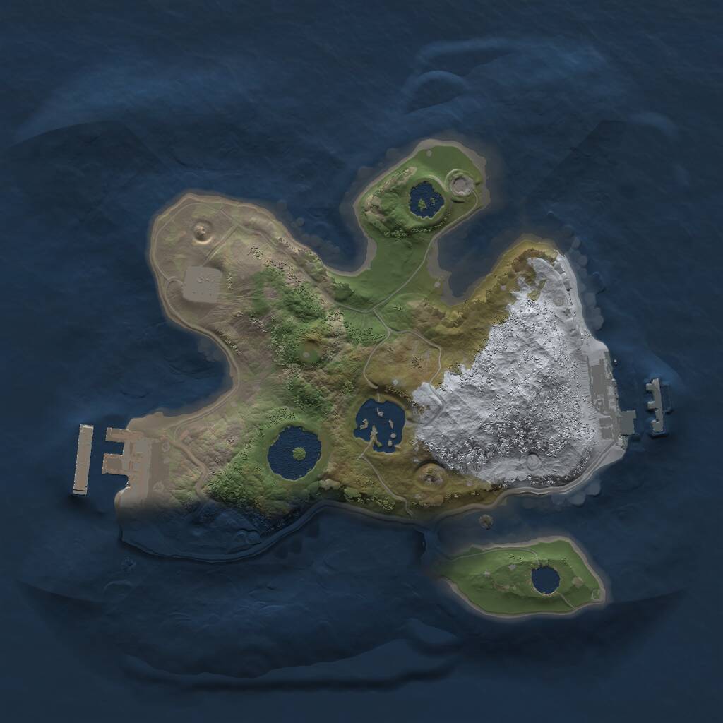 Rust Map: Procedural Map, Size: 2100, Seed: 9876513, 4 Monuments