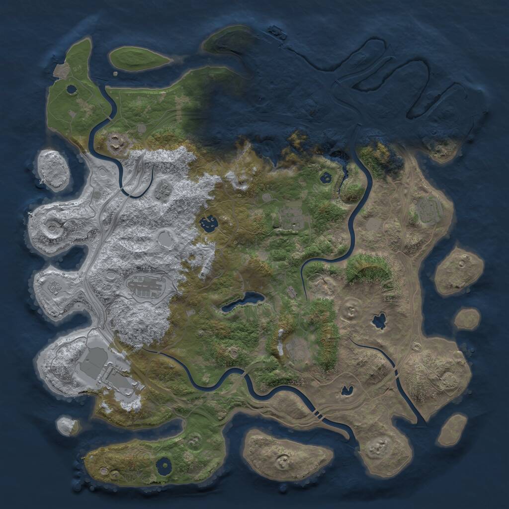Rust Map: Procedural Map, Size: 4500, Seed: 324007504, 14 Monuments
