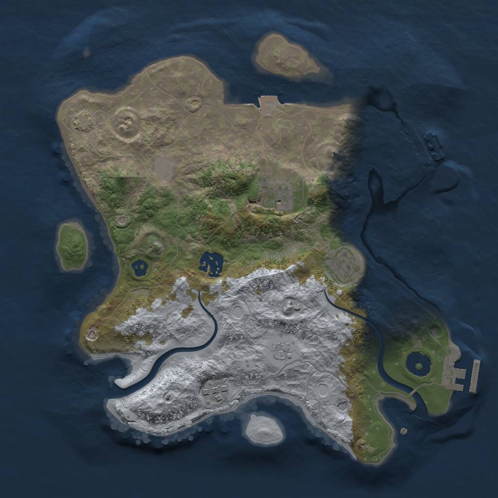 Rust Map: Procedural Map, Size: 3000, Seed: 4973, 10 Monuments